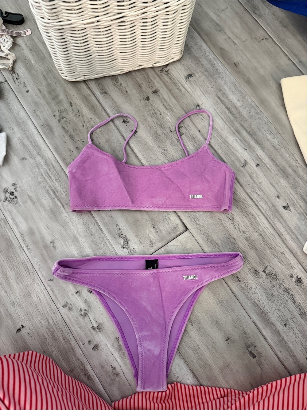 triangl swimwear lavender velvet bikini bottom